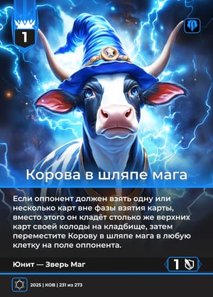 Корова в шляпе мага